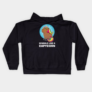 Sparkle like a capycorn Cartoon Capybara Unicorn Kids Hoodie